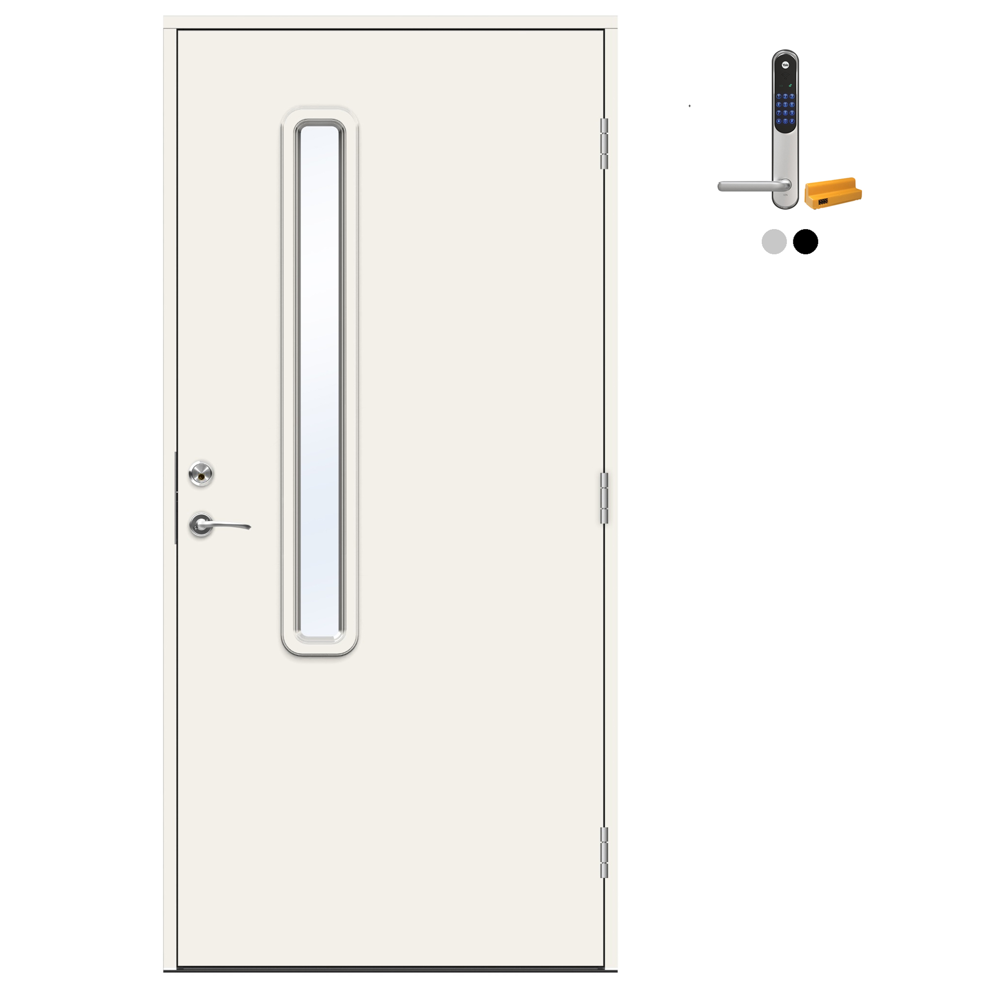 Ytterdør Swedoor Advance-Line Nordic Ribe med Yale Doorman Classic Home